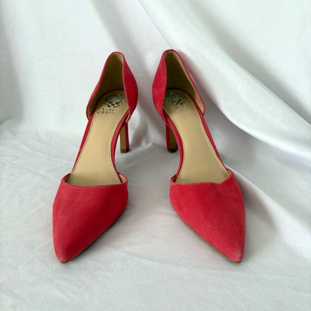 Vince Camuto Renny magenta pink suede leather pump heels shoes women’s size 10
